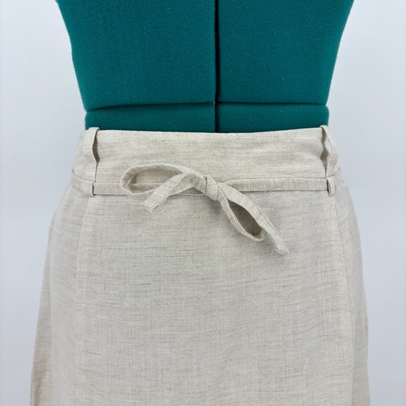 Part Two Beige A-Line Embroidered Detail Linen-Blend Knee Length Skirt, 8 - Picture 4 of 16